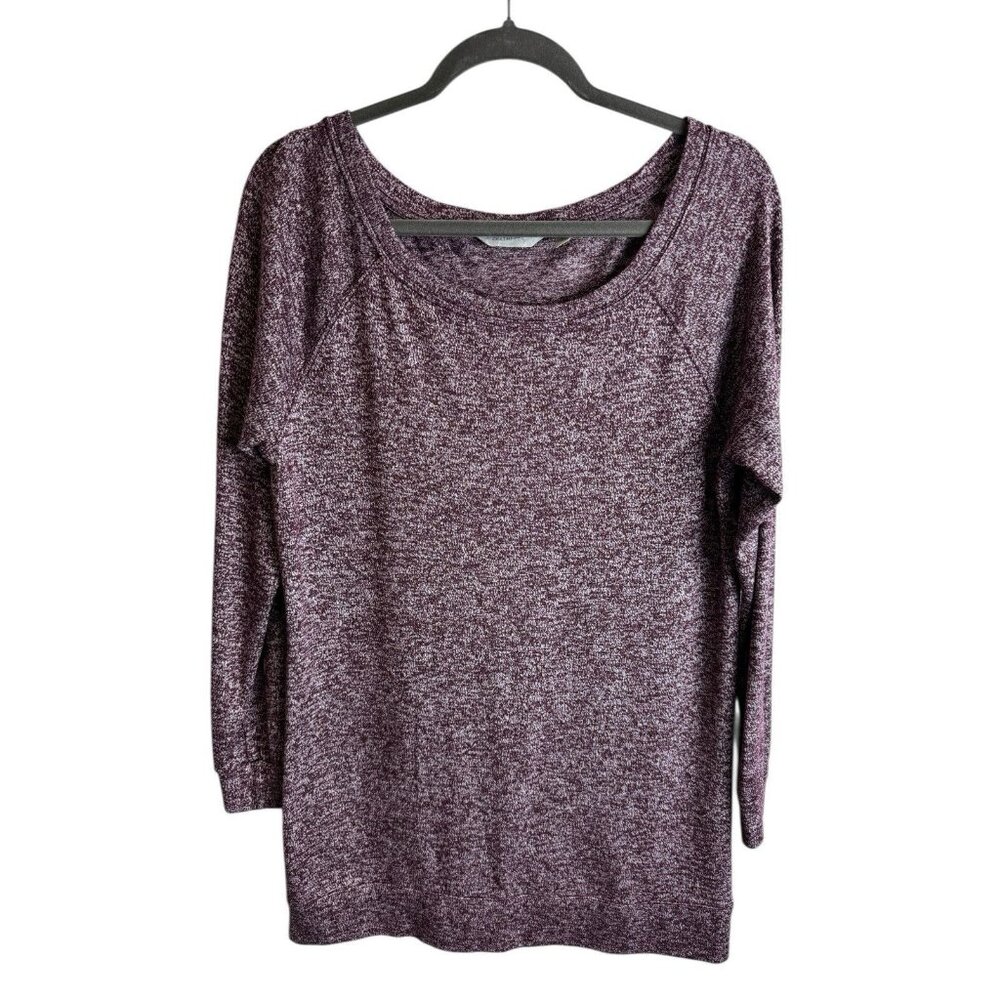 Athleta Women’s Long Sleeve Shirt Size L Maroon Burgundy Crew Neck‎